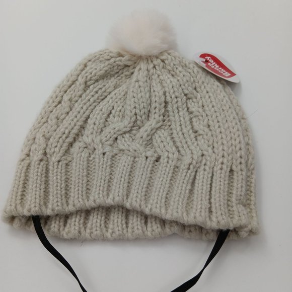 BOOTS&BARKLEY CREAM POM HAT WITH UNDER CHIN STRAP - Picture 8 of 9